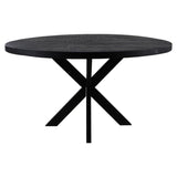 Ronde Eettafel van Wood Selections - Duurzaam mangohout en ijzer voor tijdloze stijl.