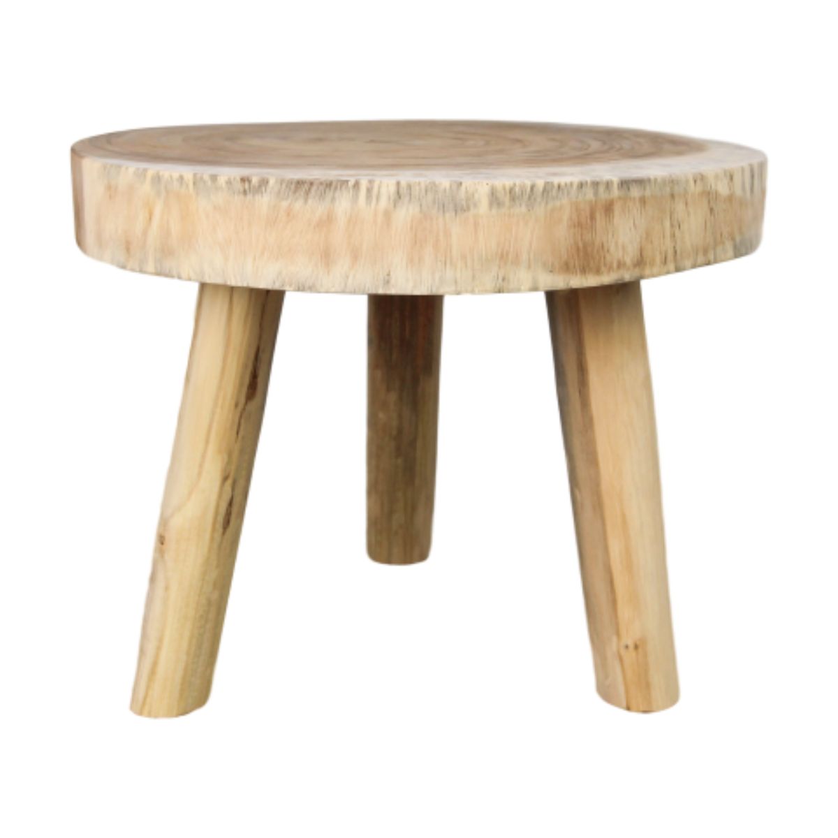 Ronde salontafel van WoodSelections met natuurlijk munggurhout en ø40 cm diameter - een stoere toevoeging aan je woonkamer.