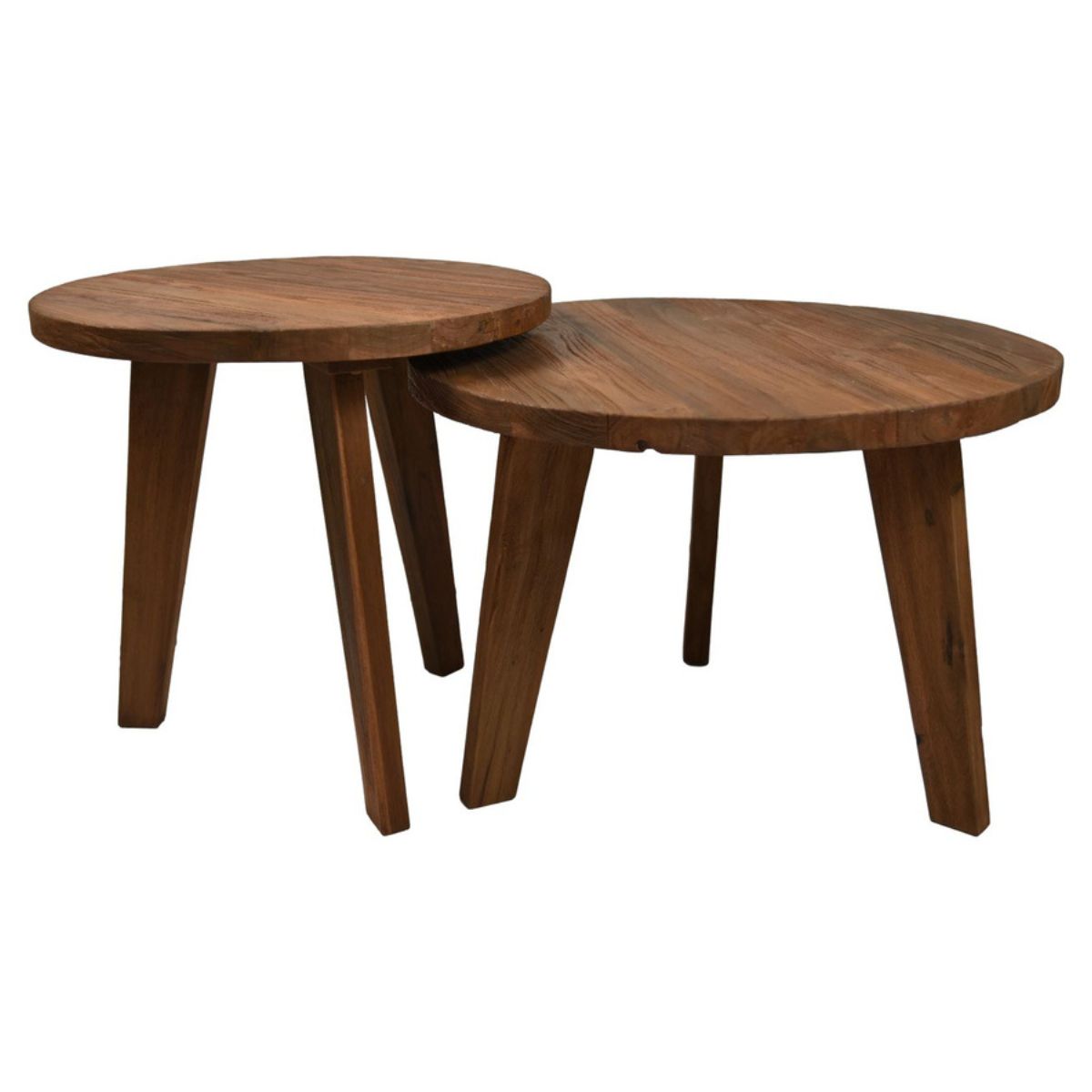 Unieke handgemaakte schoonheid: set van 2 salontafels met natuurlijke houtvormen.