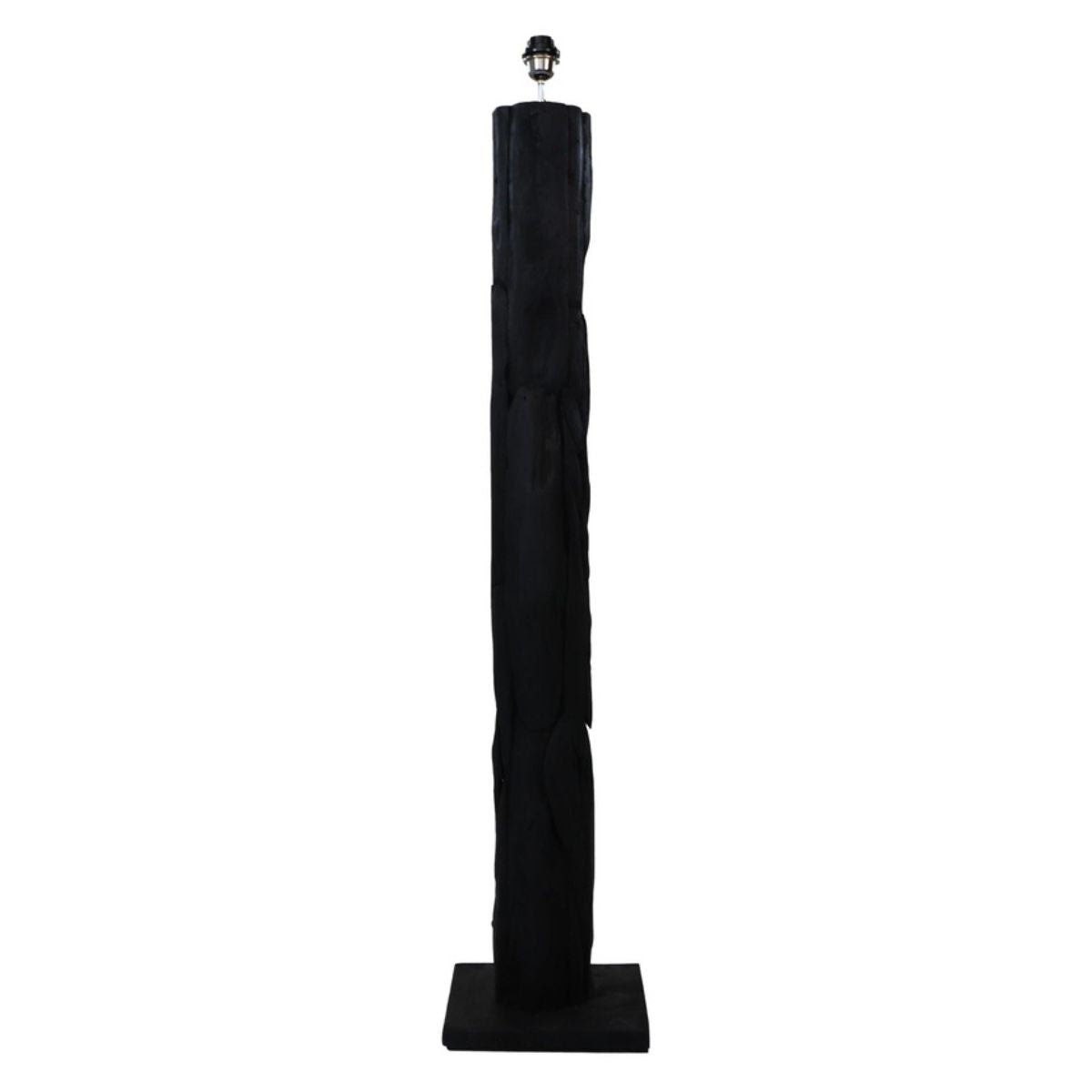 Prachtige Vloerlamp Nature Bijzettafel van teakhout met diepe zwarte afwerking voor eigentijdse elegantie.