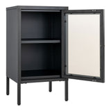Van der Linden - Schrank - Schwarz - Stahl und Glas - 80x40x180 cm