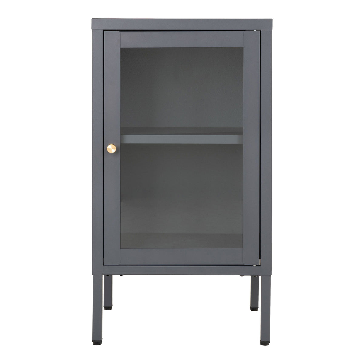 Robinson - Schrank - Grau - Stahl und Glas - 80x40x180 cm