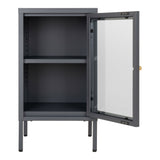 Robinson - Schrank - Grau - Stahl und Glas - 80x40x180 cm