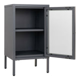 Robinson - Schrank - Grau - Stahl und Glas - 80x40x180 cm