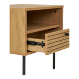 Michael - Table d'appoint - placage chêne - métal noir - 50x40x50 cm