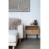 Michael - Table d'appoint - placage chêne - métal noir - 50x40x50 cm