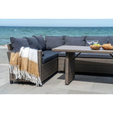 Janssen - Couverture Sintra - Noir/Blanc/Marron - Acrylique - 170x130 cm