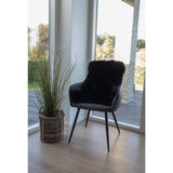 Elin - lamsvacht kleed - zwart - echt lamsvacht - 50x85 cm