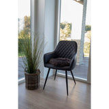 Janssen - chaise en peau d'agneau - marron - peau d'agneau véritable - Ø35 cm