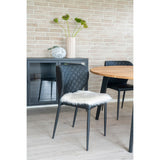 Peters - Coussin en peau d'agneau - ivoire - polyester - 40x40 cm