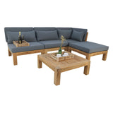 5-delige modulaire tuin loungeset Aruba met hoekmodule en loungestoelen.