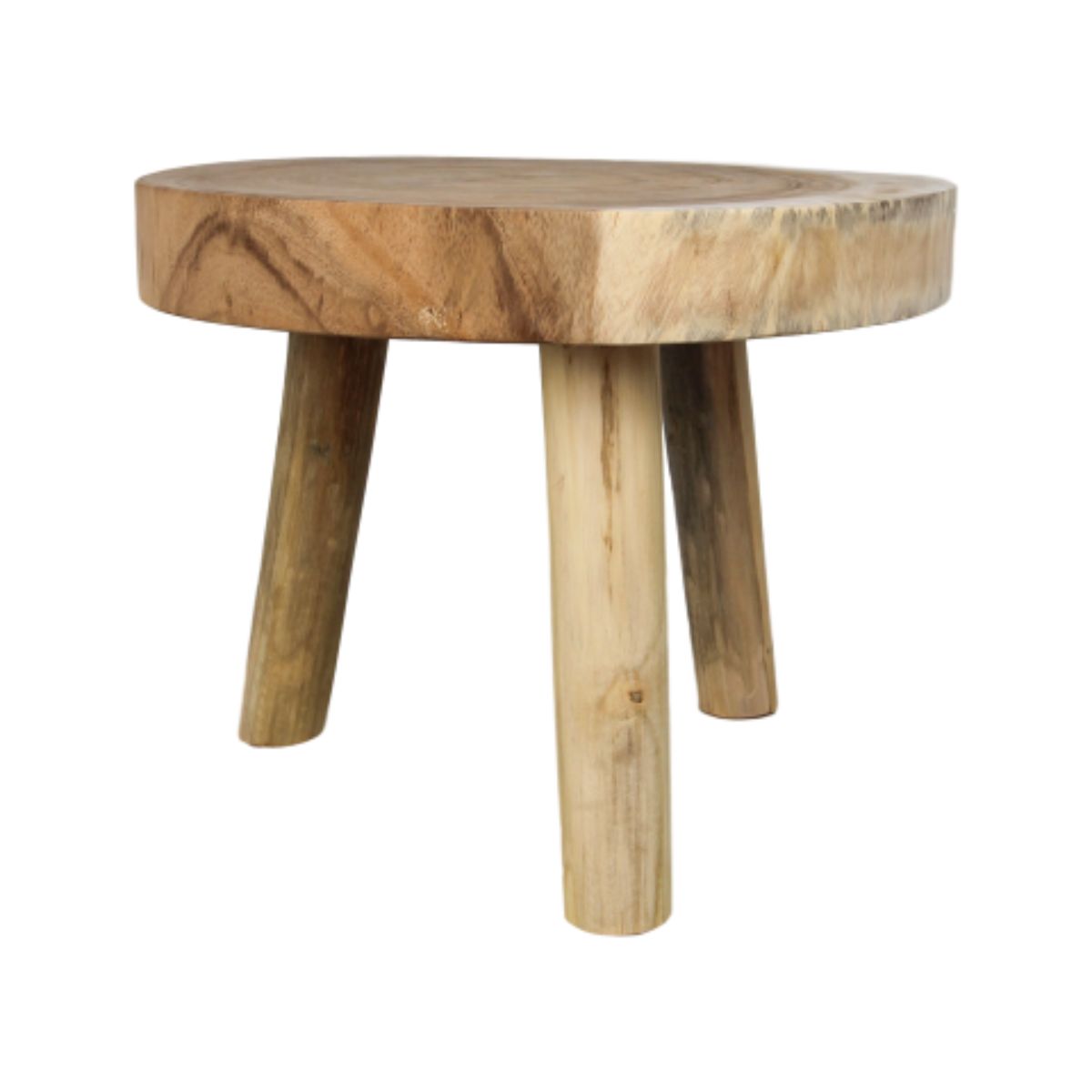 Natuurlijke patronen van munggurhout behouden op deze salontafel - breng warmte en charme in je interieur.