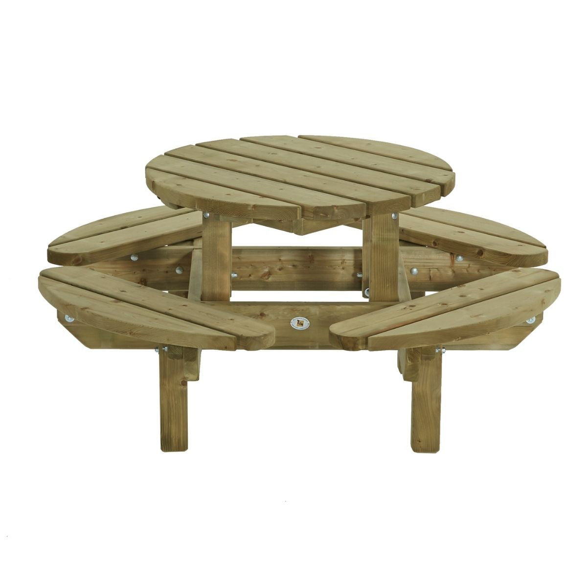 picknick tafel rond voor kinderen in de tuin van hout 