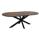 Industrieel contrast - Robuust zwart gepoedercoat metalen pootontwerp.