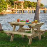 picknick tafel voor kinderen van hout voor in tuin  staat leuk en gaat lang mee 