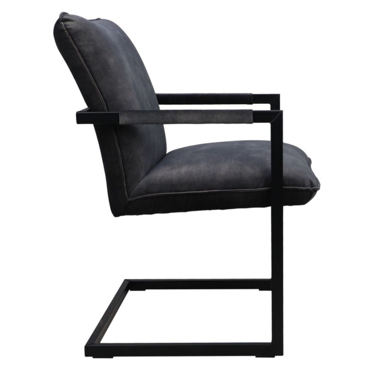 Transformeer je eetkamer met de Boston stoel - een must-have in donkergrijs velours en duurzaam zwart metaal voor een verfijnde uitstraling.