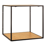 Peters - wandplank - zwart - staal en eikenhout - 36x36x36 cm