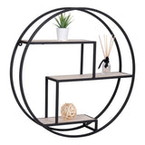 Wilson - plank - zwart - staal en Paulownia - Ø62x14 cm