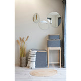 Visser - wasmand - donkergrijs - bamboe/textiel - 54x33x54 cm