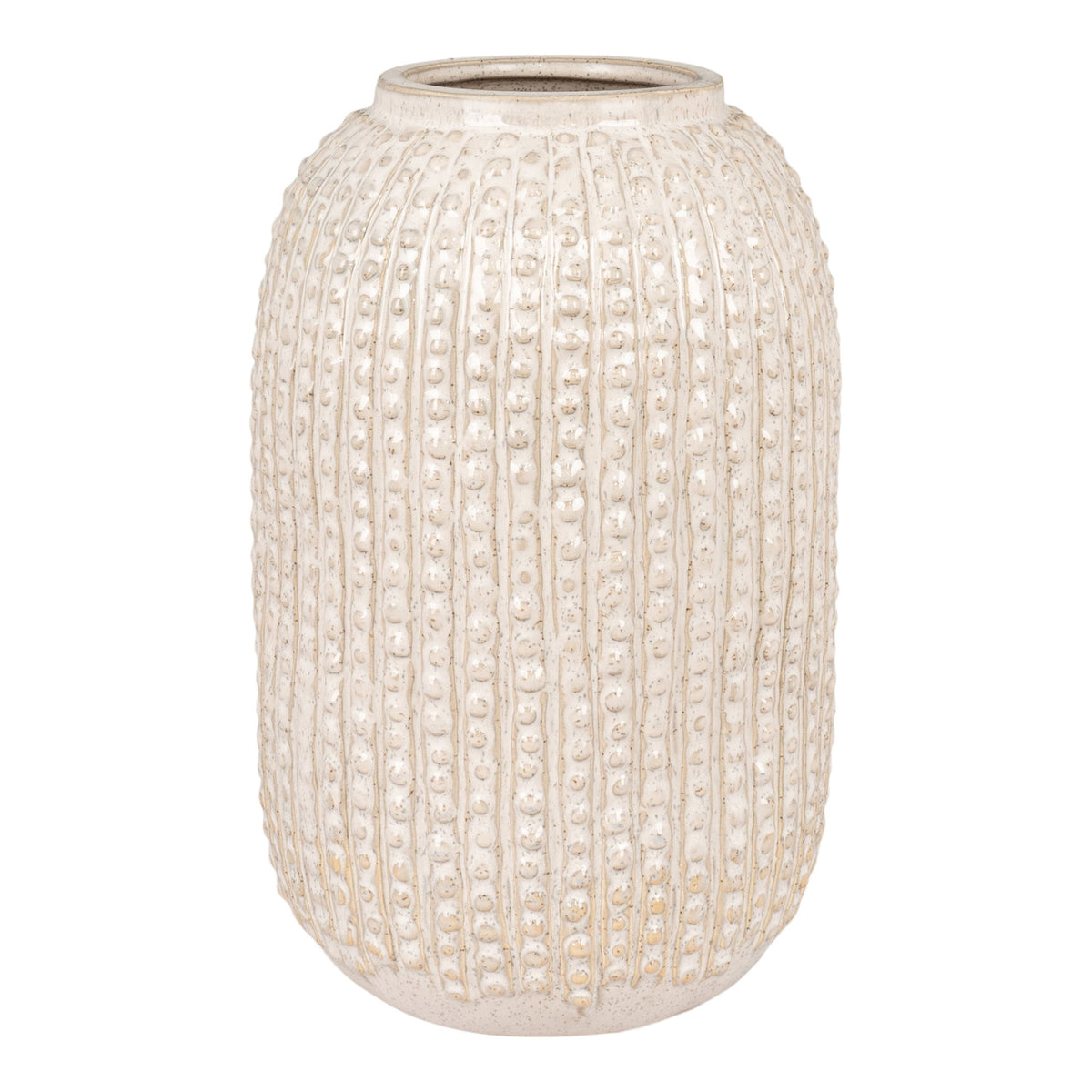 Amelia - Vase - Keramik - Beige mit Muster - Ø16x25,5 cm