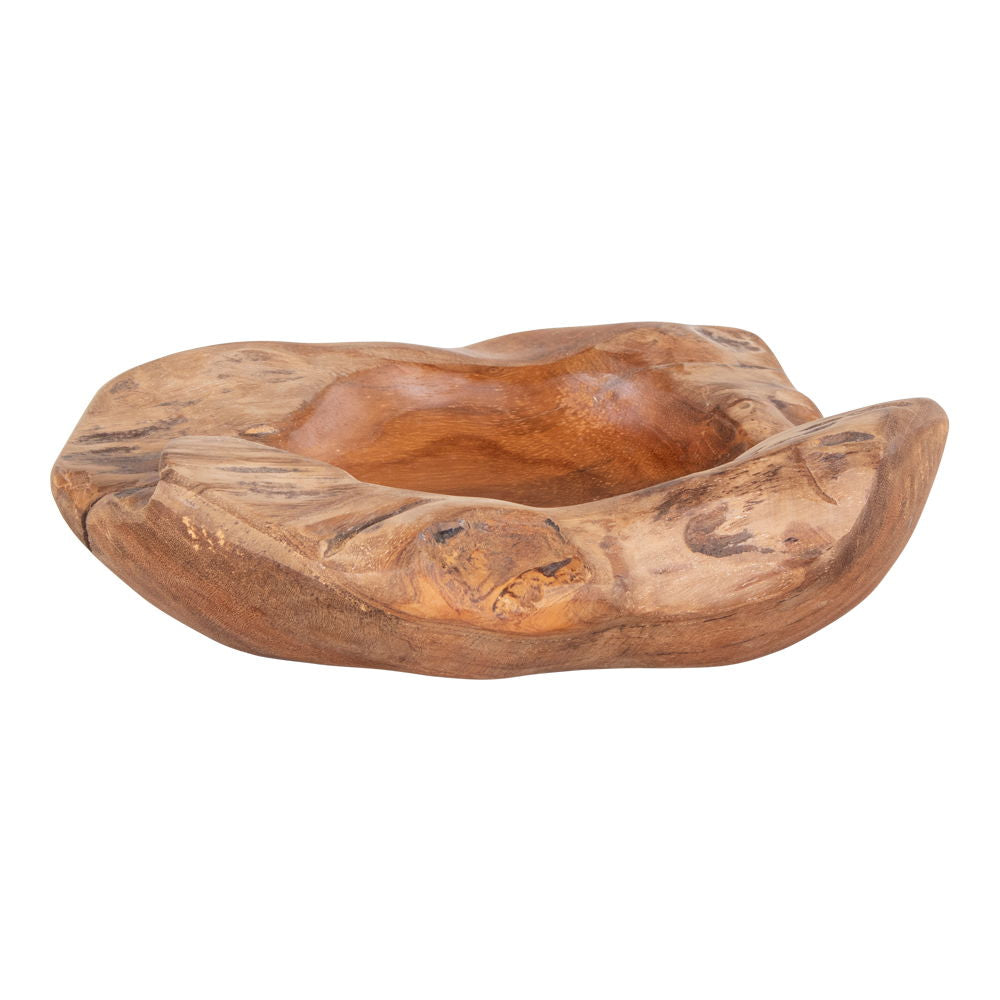 Luuk - teak schaal - naturel - teakhout - Ø20xh8 cm