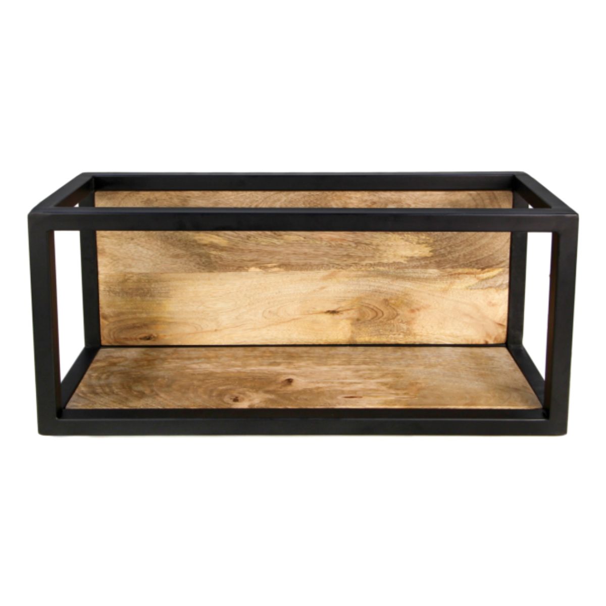 Geef je interieur een stijlvolle boost met de Wandbox Levels - 55x25 cm van WoodSelections, vervaardigd uit prachtig mangohout en ijzer voor een tijdloze uitstraling.