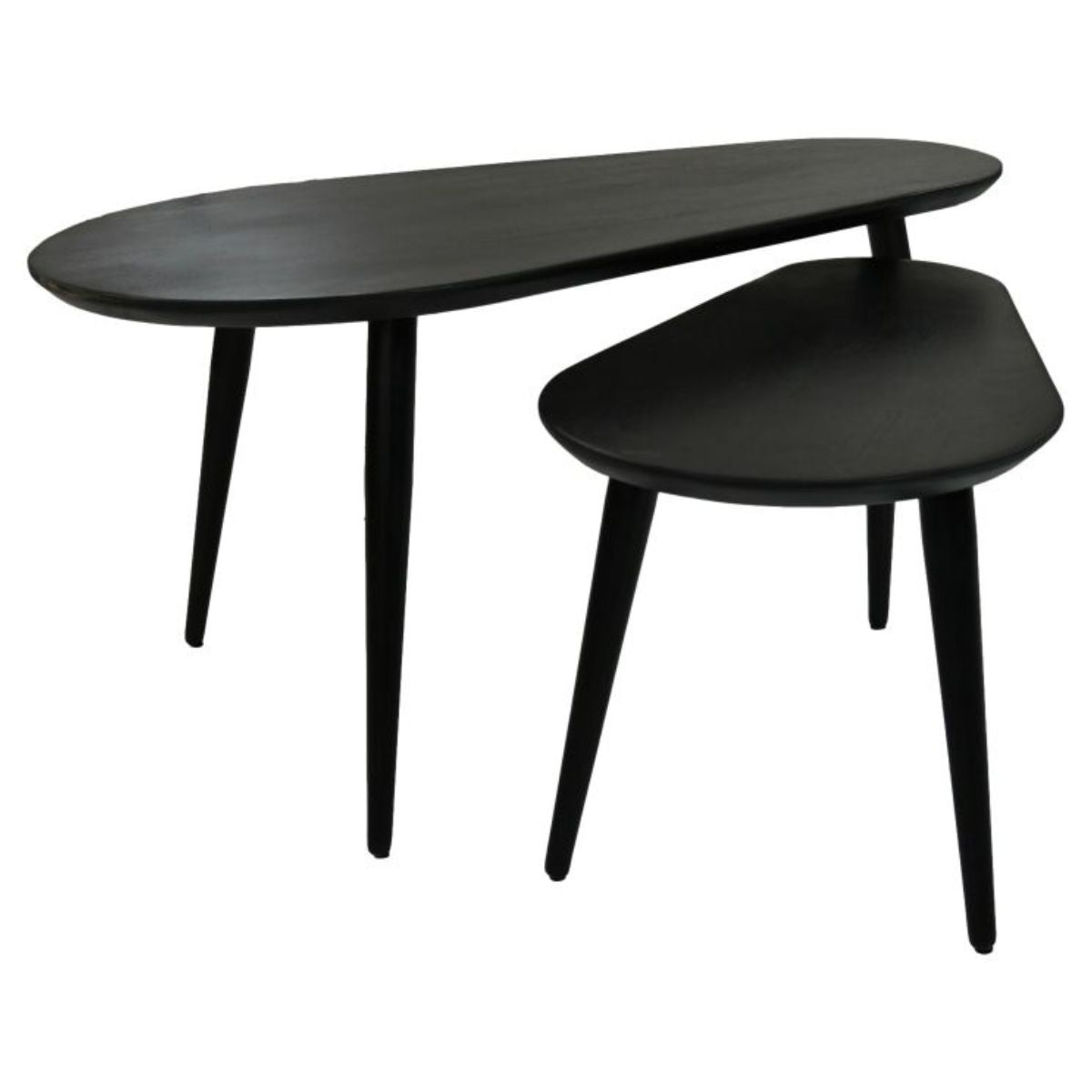 Zurich Salontafel Set van 2 met prachtig acaciahouten tafelblad en stalen frame voor een tijdloze en elegante uitstraling in jouw woonkamer.