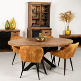Transformeer je eetruimte met deze elegante mangohouten tafel, ondersteund door 12 maanden garantie.