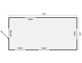 Circuswagen Angelo | 19mm | vuren onbehandeld | 600 x 240 cm | excl. onderstel