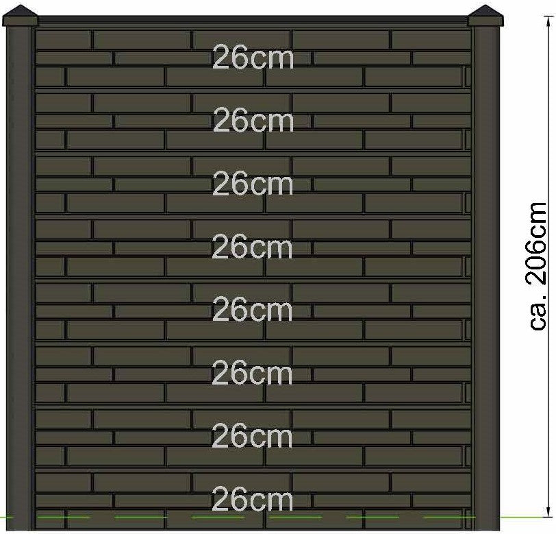 Poteau à fente Berton Reest anthracite modèle intermédiaire 272 avec entrée de câble