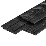 Kanalverkleidung aus nordeuropäischer Fichte, schwarz gespritzt, 1,8 x 14,5 x 240 cm