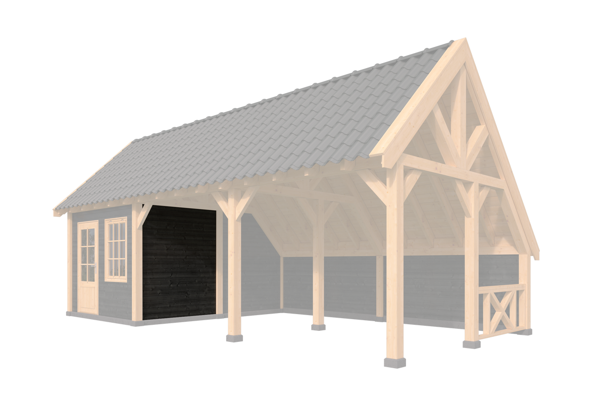 Wandmodule Zweeds rabat zwart Type A 200cm