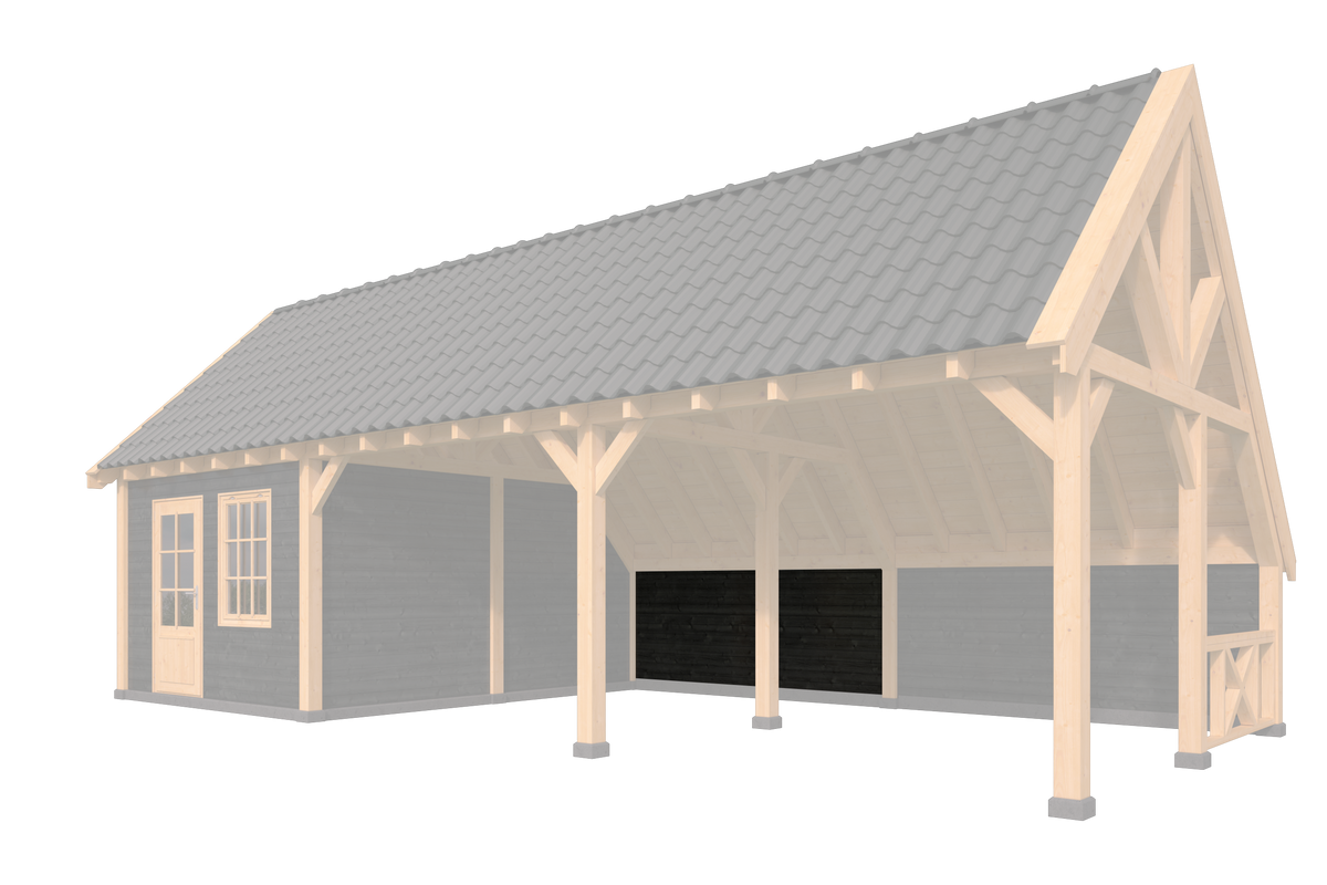 Wandmodule Zweeds rabat zwart Type G, achterwand kapschuur