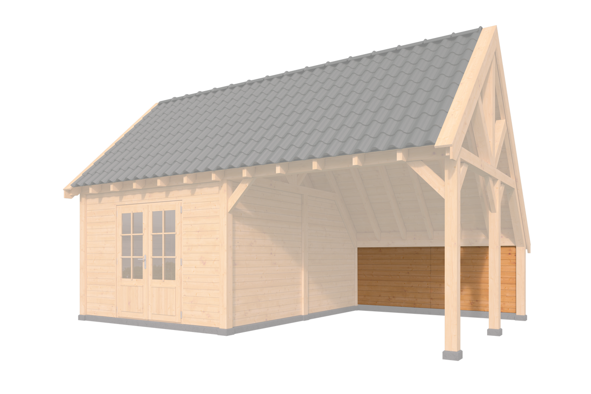 Wandmodule Zweeds rabat Type F, achterwand kapschuur