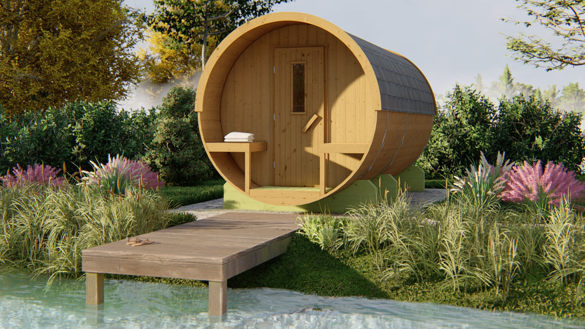 Tonneau de sauna en bois thermo-bois Ø205x400