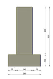 Berton©-Blokpoer (28x28)&gt;(14x14)x50cm