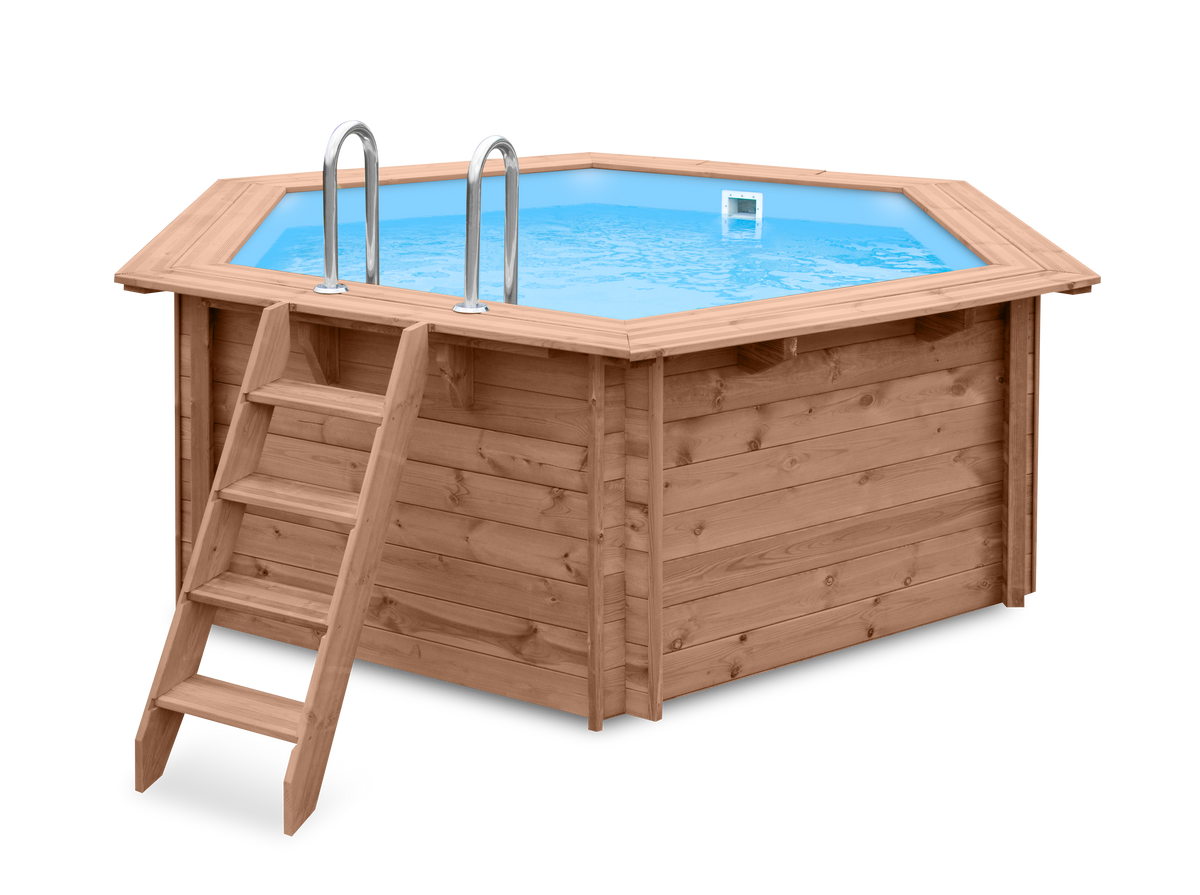Luxus-Holzschwimmbecken Mambo Beach 355x307x116cm