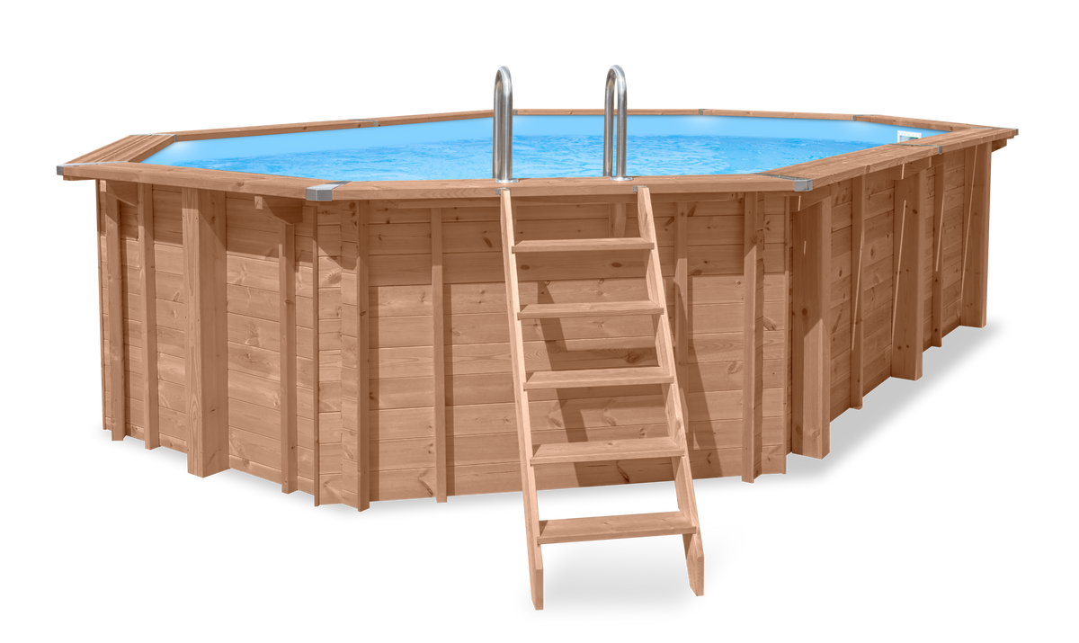 Luxe houten zwembad Cas Abou 814x460x138cm