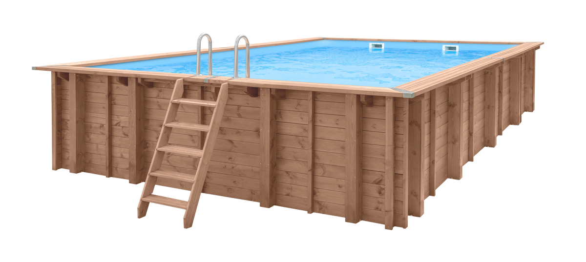 Luxus-Holzschwimmbecken Playa Forti 834x492x138cm