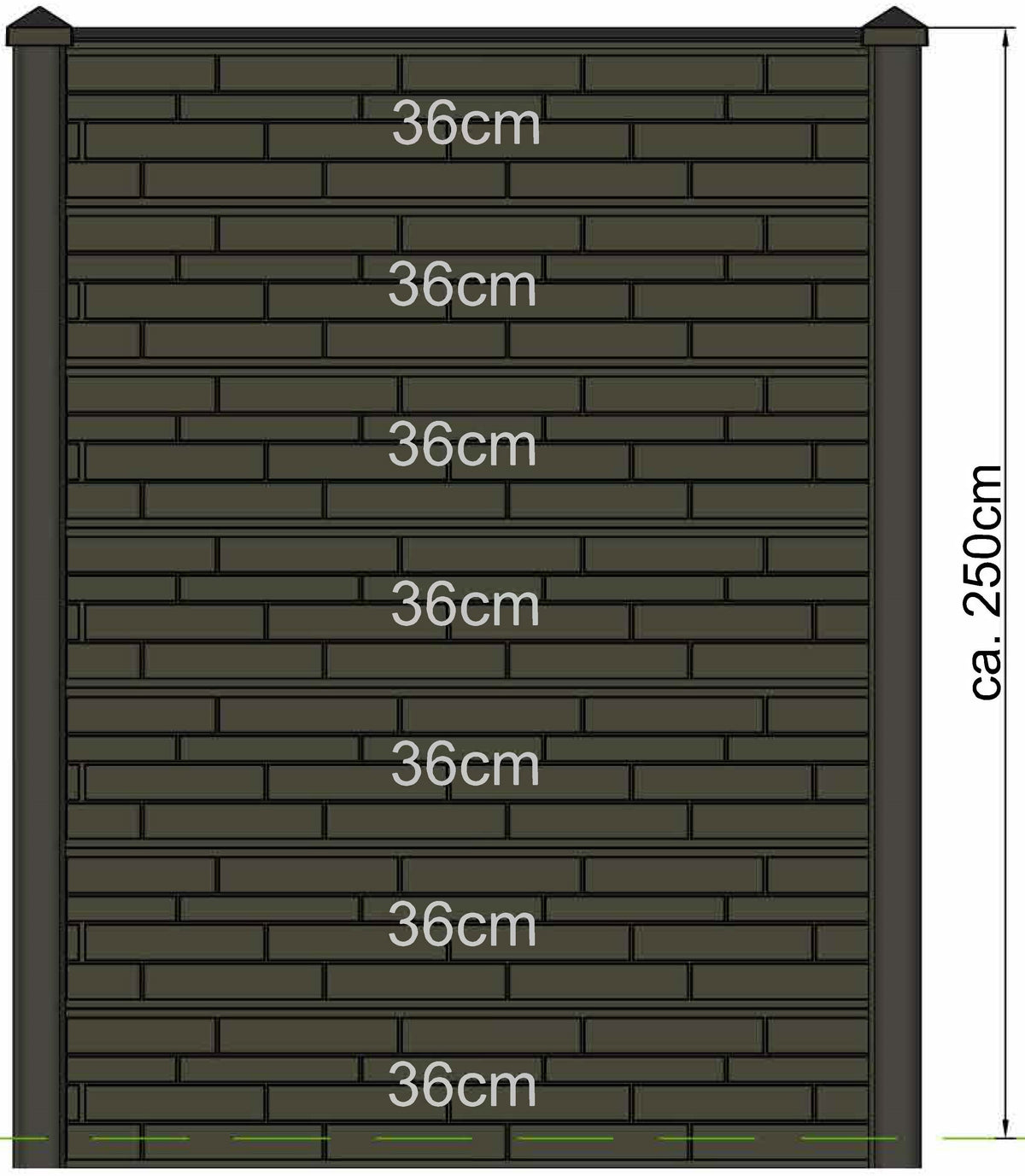 Poteau à fente Berton Reest anthracite modèle intermédiaire 316 avec entrée de câble