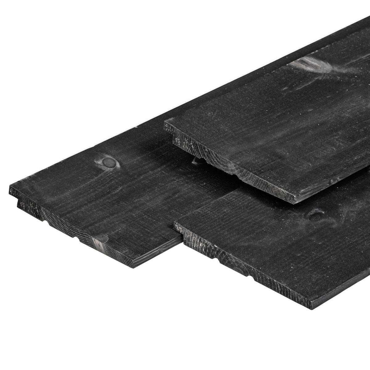 Schwedenrabatt Eco Nordeuropäische Fichte schwarz gespritzt 1,1/2,2x19,5x180cm