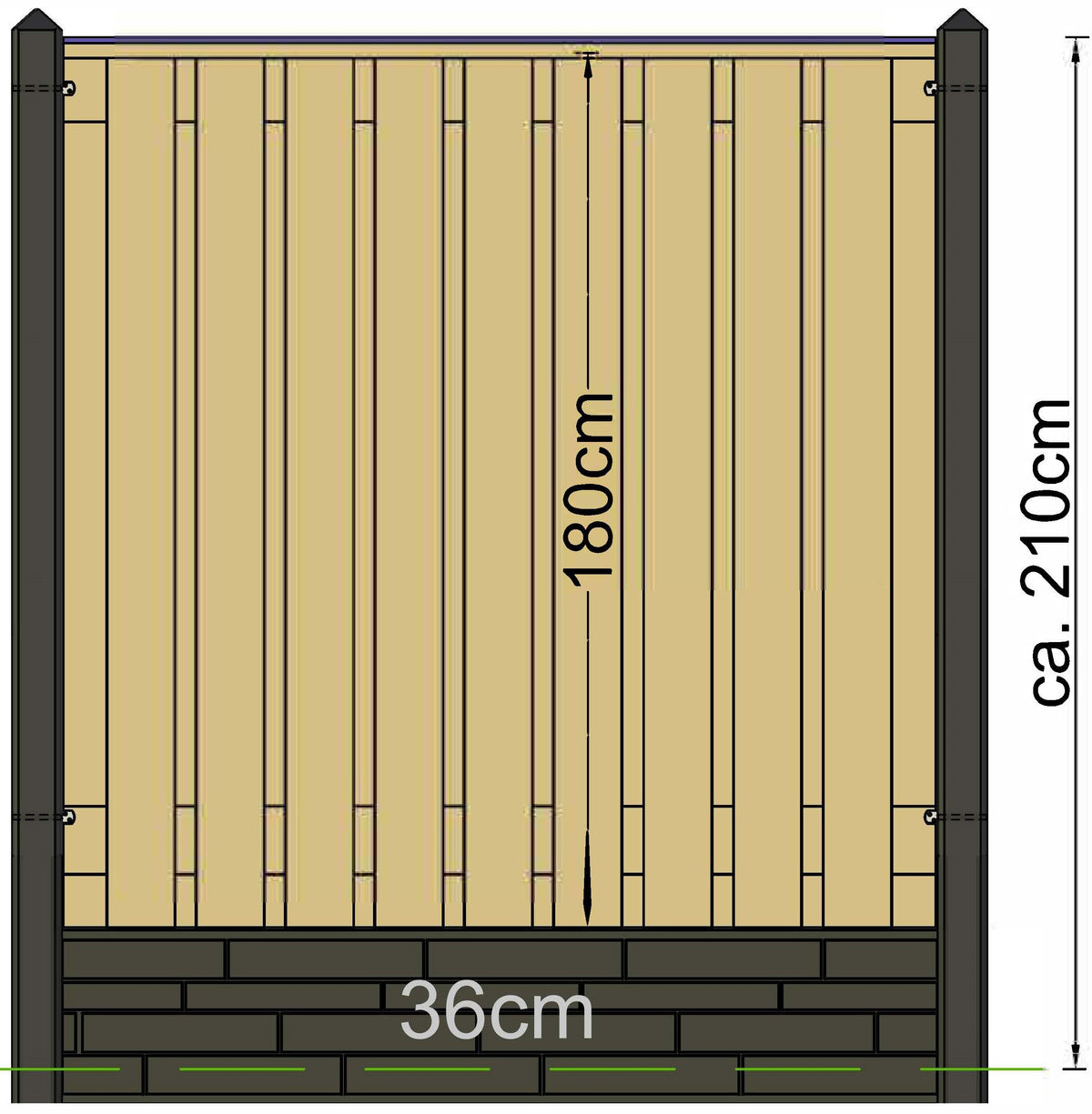 Poteau Berton IJssel anthracite modèle intermédiaire 308