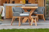 Chaise de jardin en teck Granada avec coussin (lot de 2 chaises)