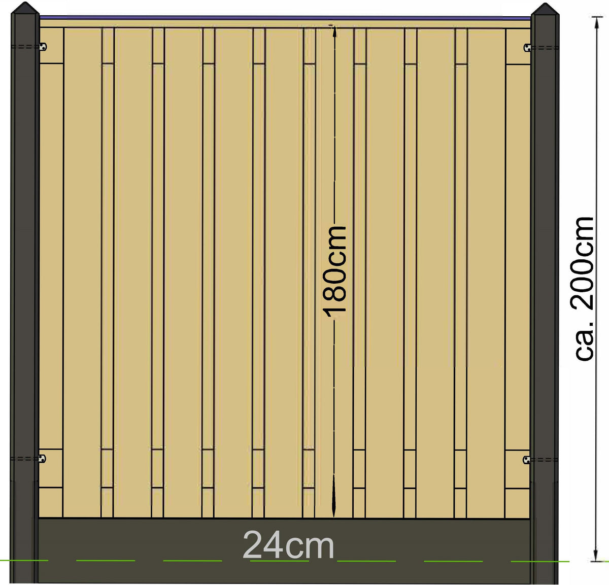 Berton paal Amstel gecoat hoekmodel 280