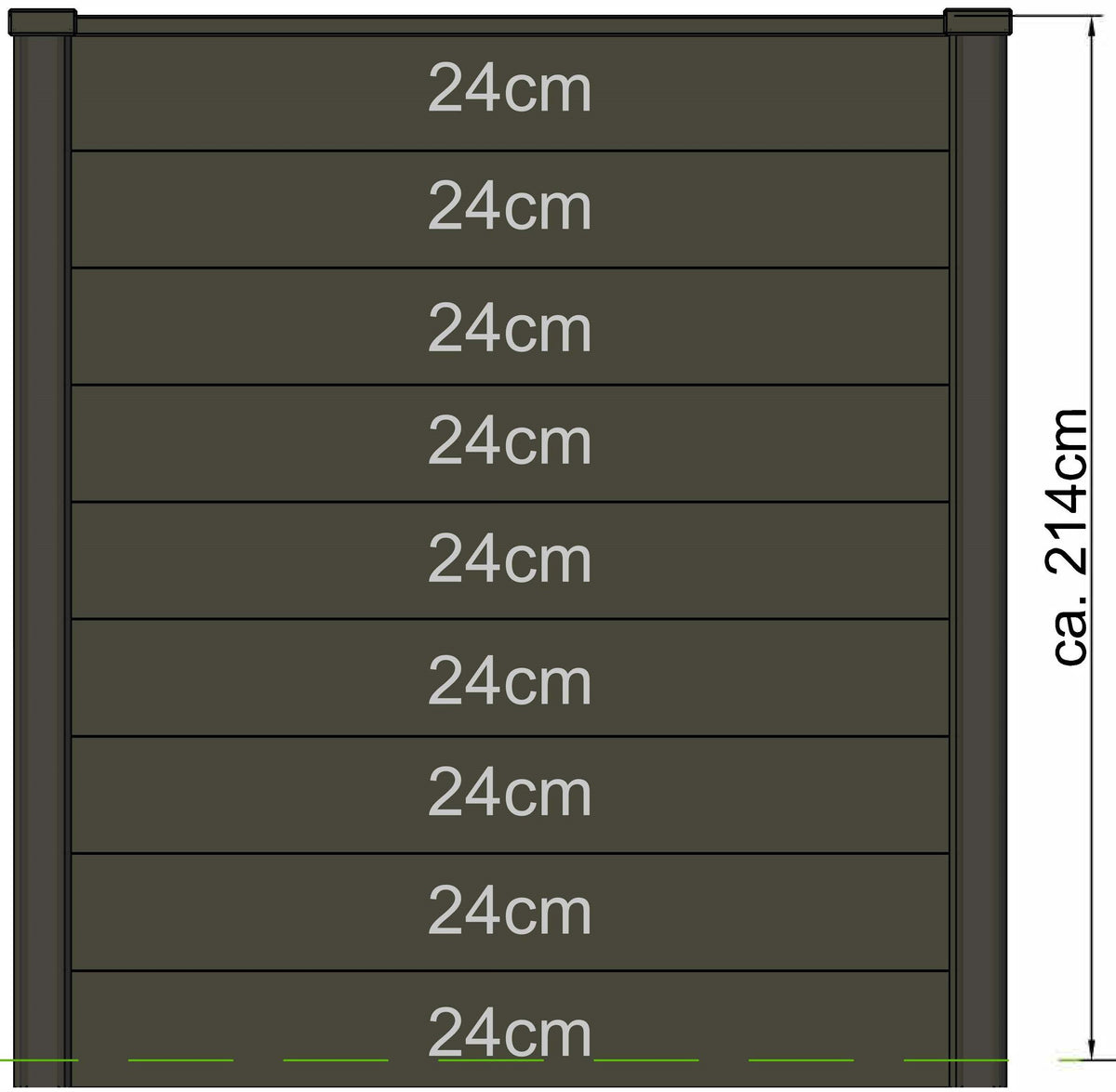 Poteau à fente Berton Reest modèle d'angle anthracite 280