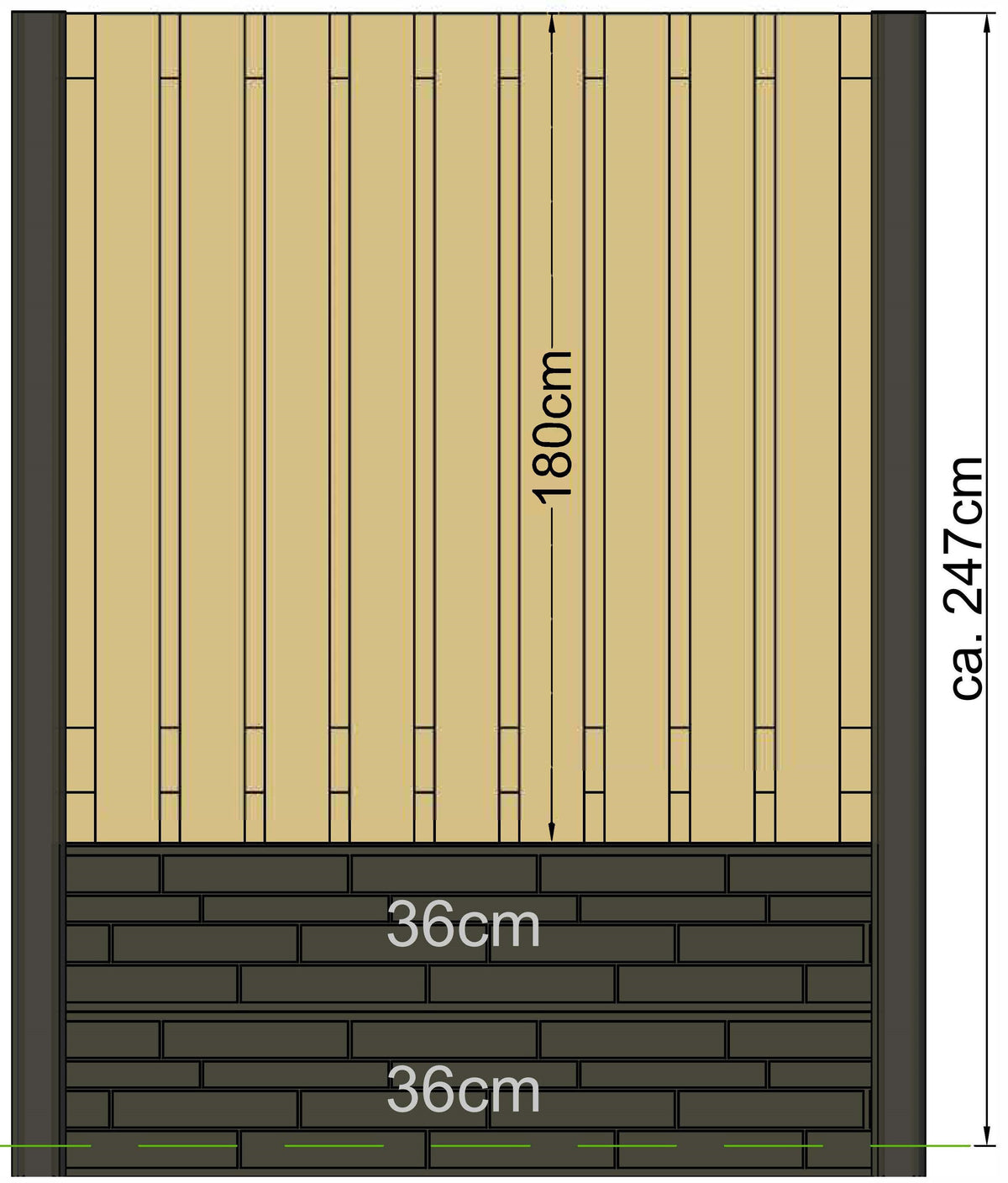 Pieu à fente Berton Reest anthracite modèle intermédiaire 316
