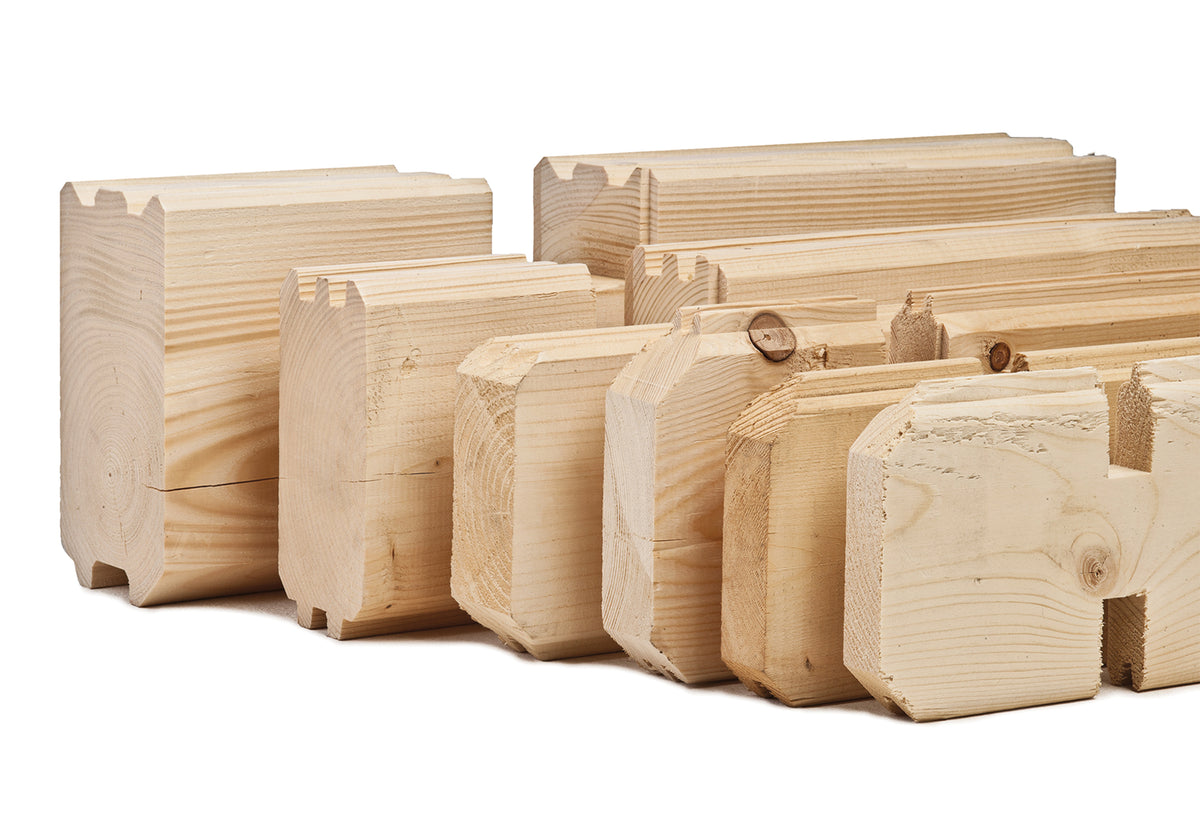 Profilé de cabane en rondins de pin 58 mm