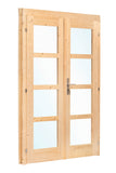 Porte double avec fenêtre D1 RS pin 150x196cm