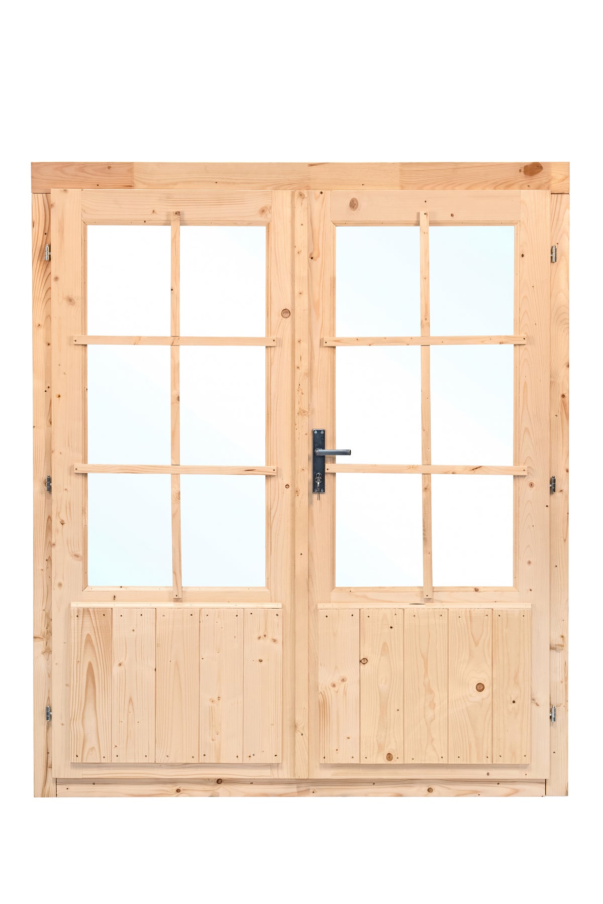 Porte double avec fenêtre D3 RS pin 166,5x196cm