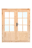Porte double avec fenêtre D3 RS pin 166,5x196cm